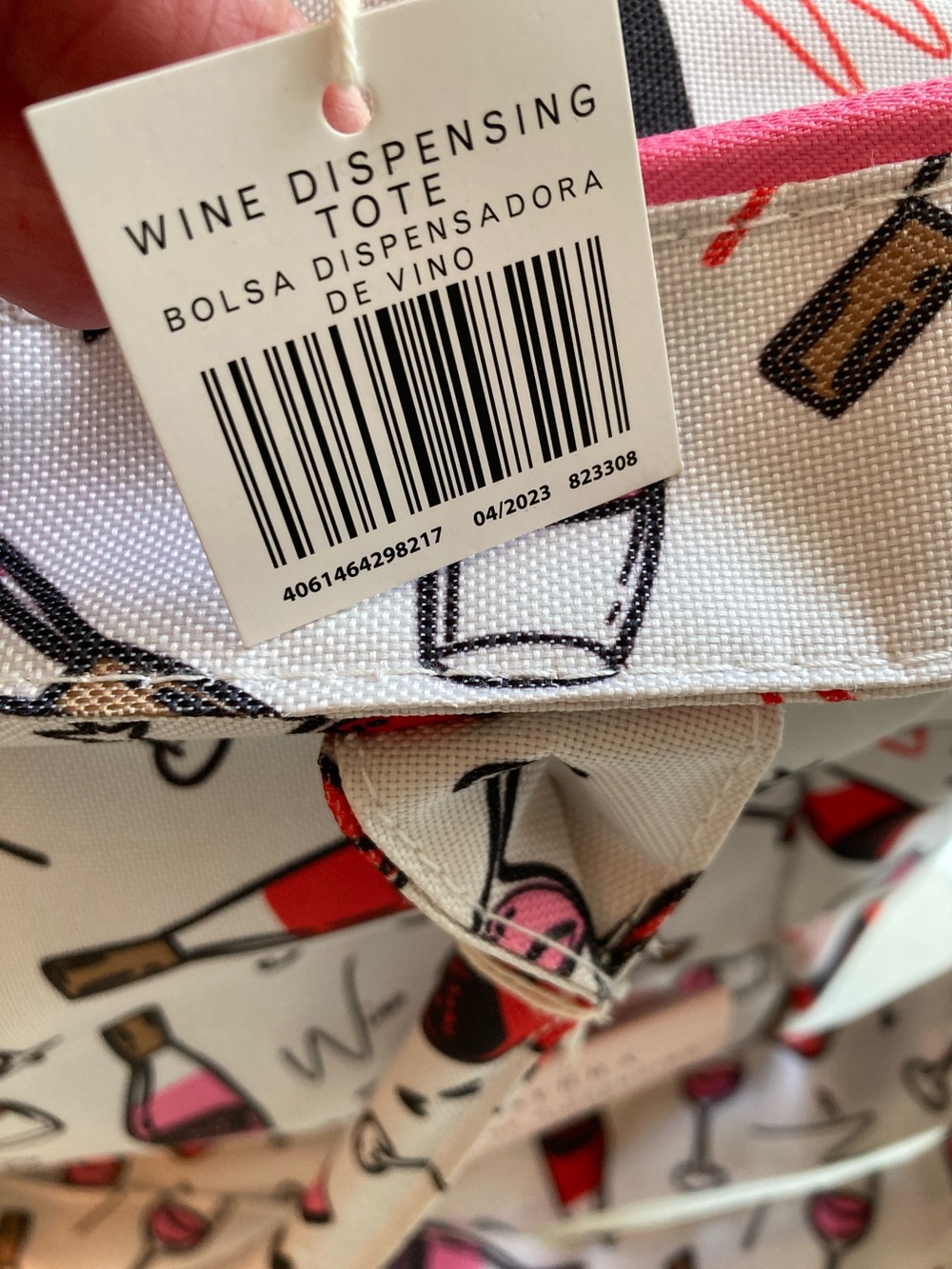 Serra Wine Dispensing Tote Bag - Pink & Red - Picture 3 of 10